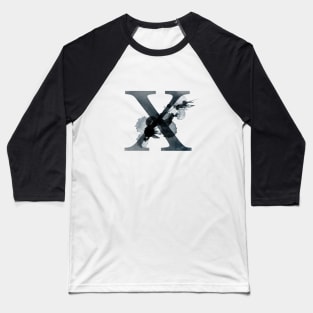 Floral Monogram X Dark Herbs And Flora Baseball T-Shirt